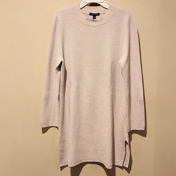 ❤️ NWOT! EILEEN FISHER SILK ORGANIC COTTON MOCK NECK TUNIC SWEATER, SMALL
