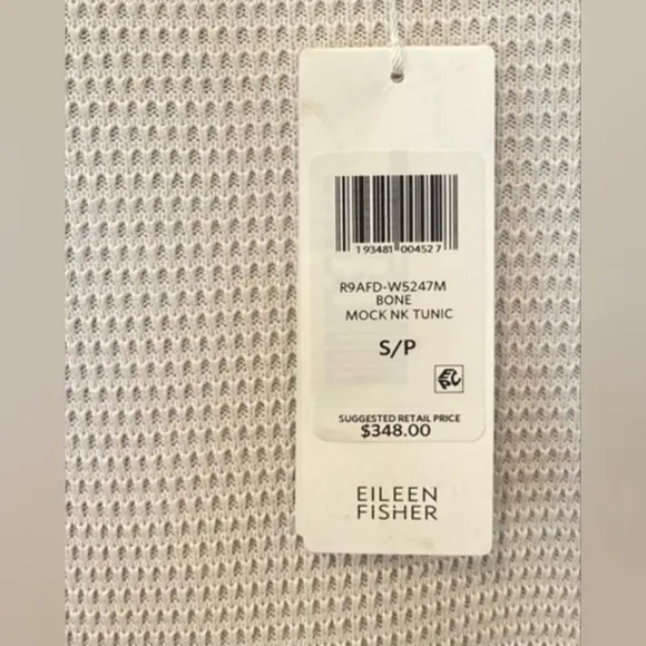 ❤️ NWOT! EILEEN FISHER SILK ORGANIC COTTON MOCK NECK TUNIC SWEATER, SMALL