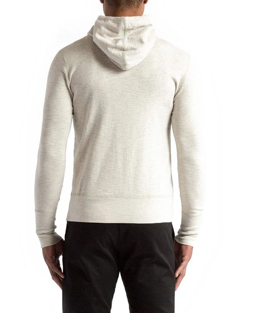 1x1 Slub Zip Hoodie Heather Ash