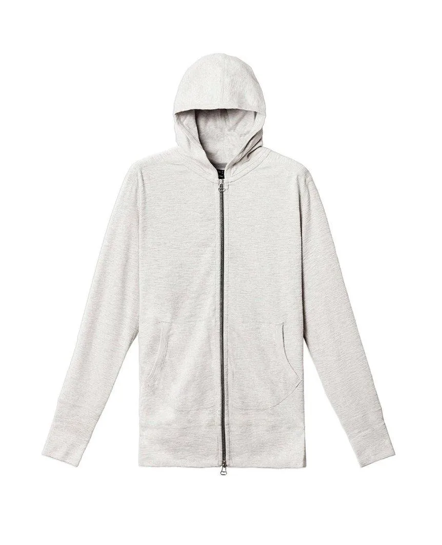 1x1 Slub Zip Hoodie Heather Ash