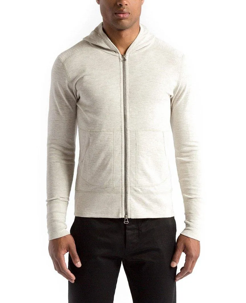1x1 Slub Zip Hoodie Heather Ash