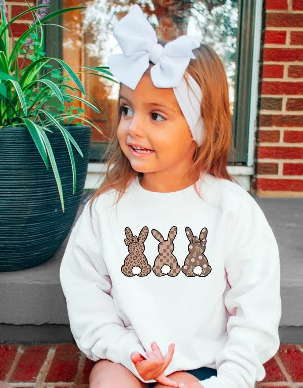 3 Bunnies Brown Toddler Graphic Sweatshirt