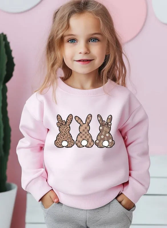 3 Bunnies Brown Toddler Graphic Sweatshirt