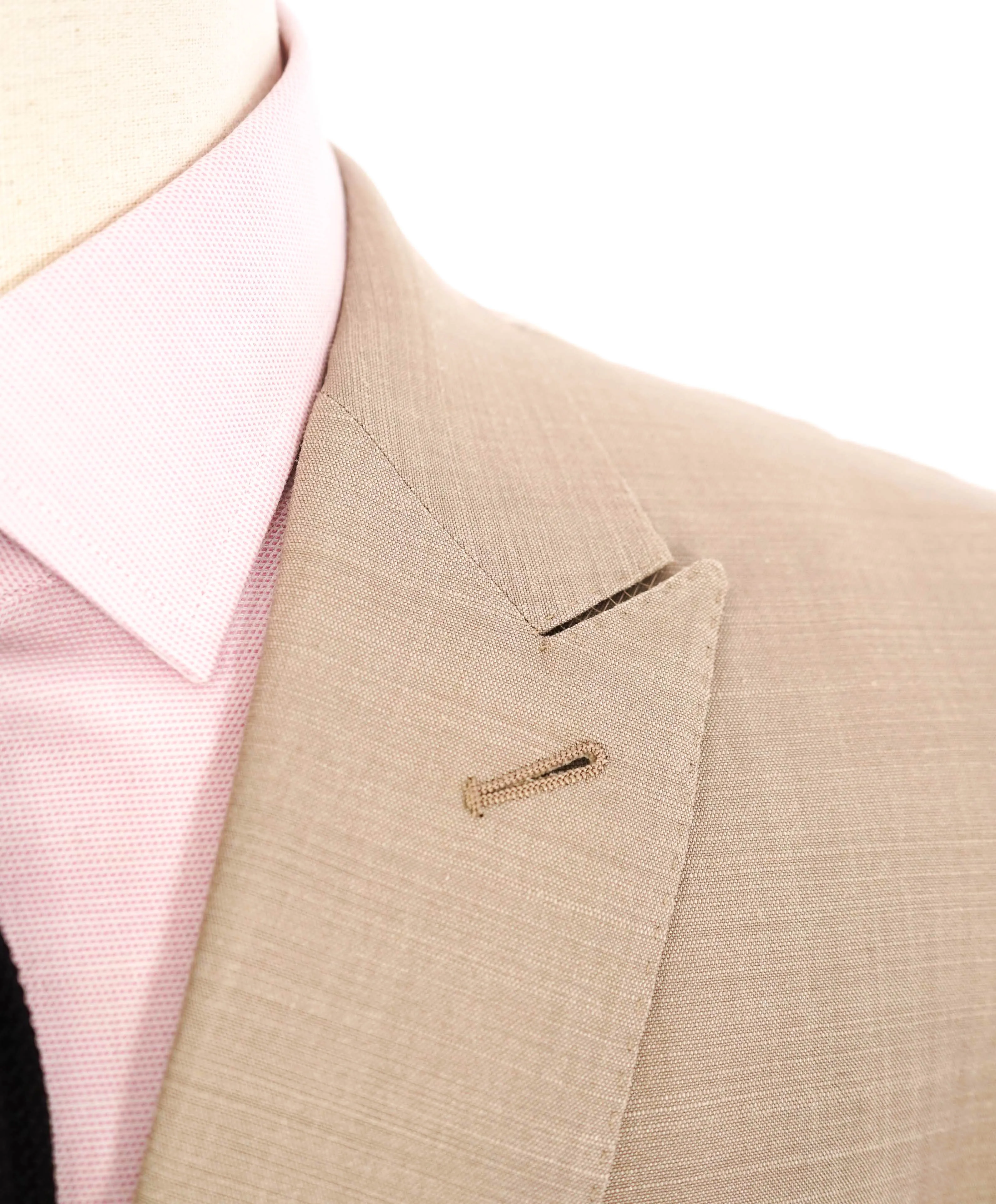 $3,950 ERMENEGILDO ZEGNA - WOOL/SILK Tauper MOP Button Solid Suit - 46R
