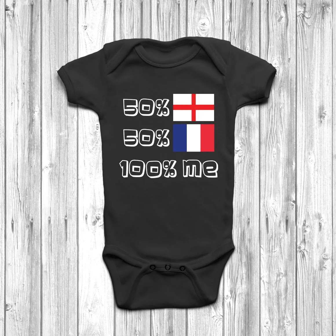 50% English 50% French Baby Grow