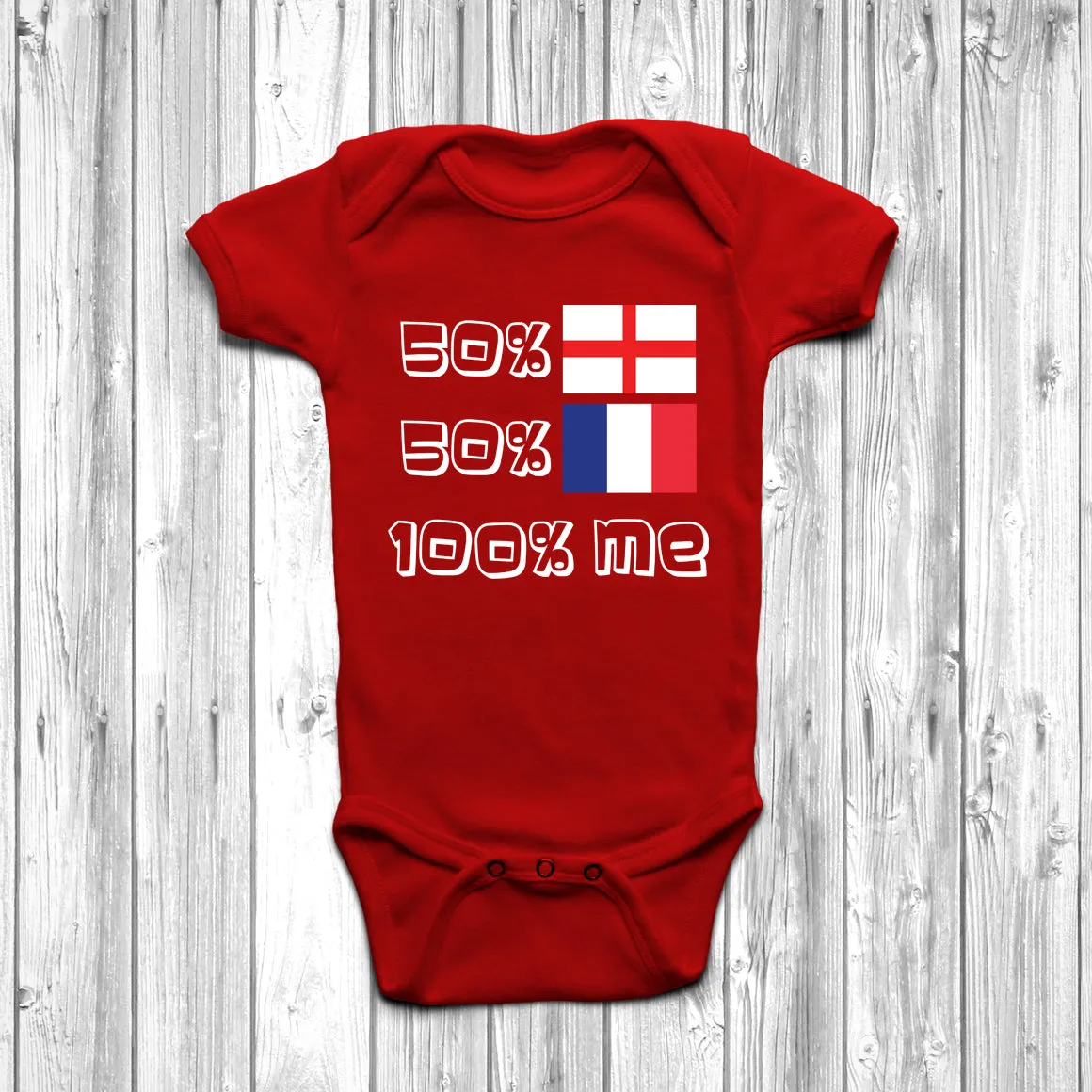 50% English 50% French Baby Grow