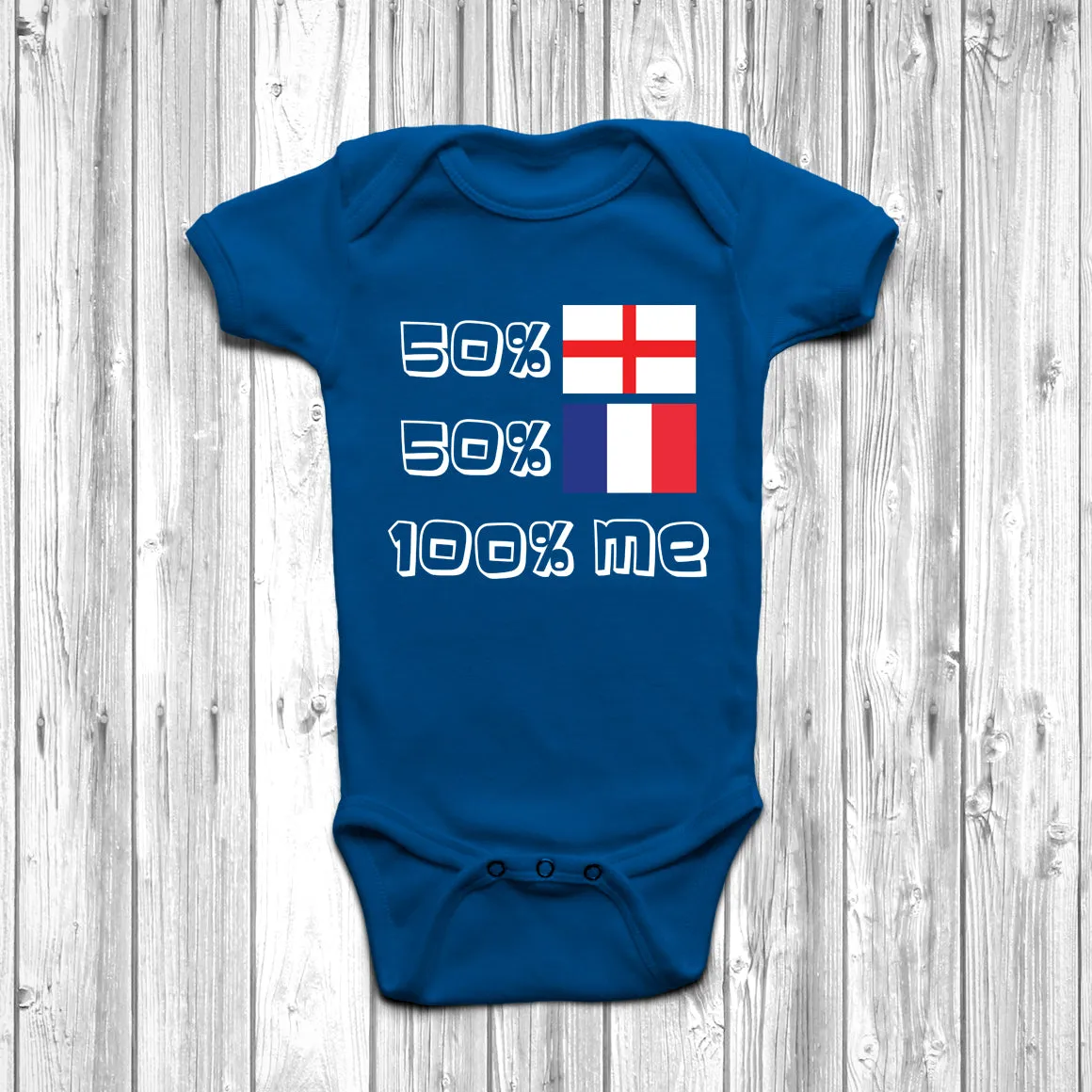 50% English 50% French Baby Grow