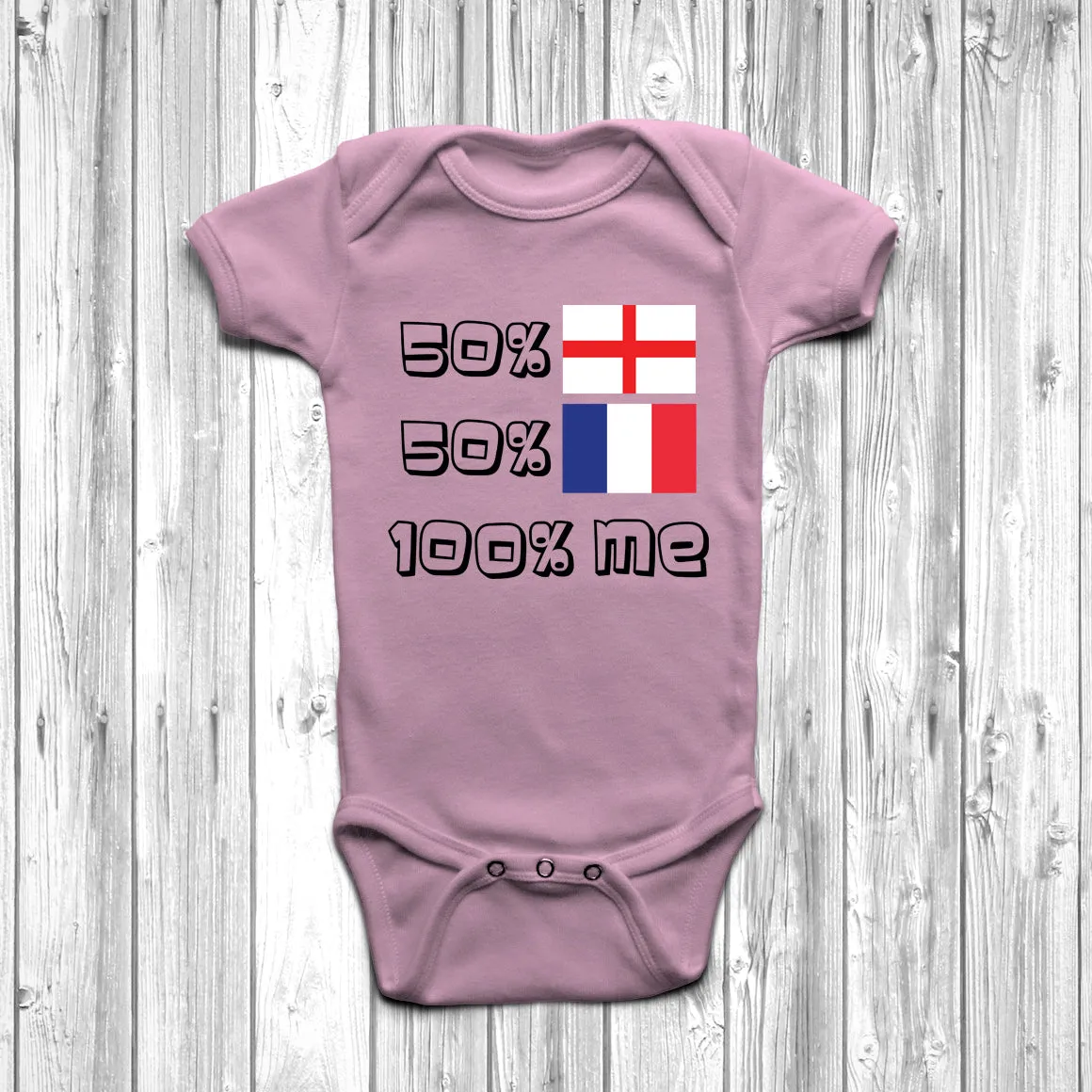 50% English 50% French Baby Grow