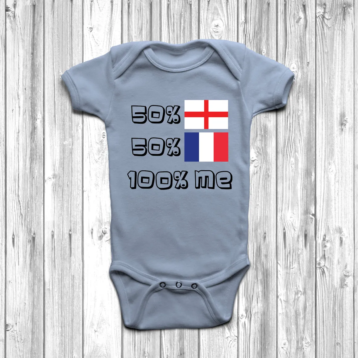 50% English 50% French Baby Grow