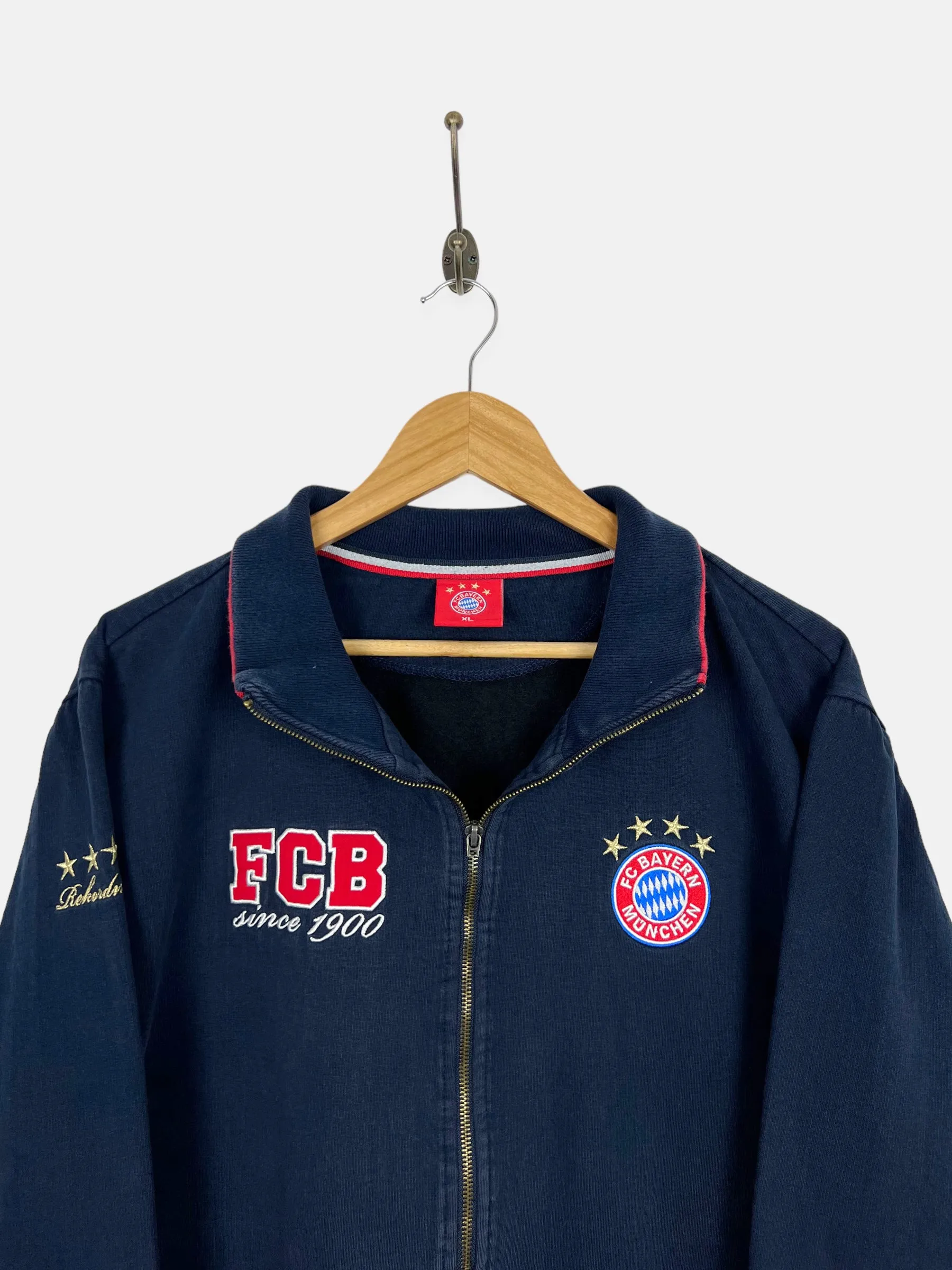 90's Bayern Munich Embroidered Vintage Zip-Up Sweatshirt/Jacket Size M-L