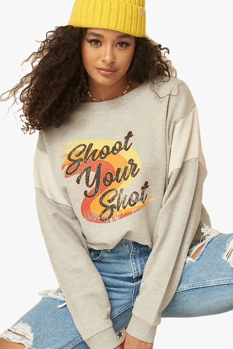A French Terry Knit Graphic Sweatshirt