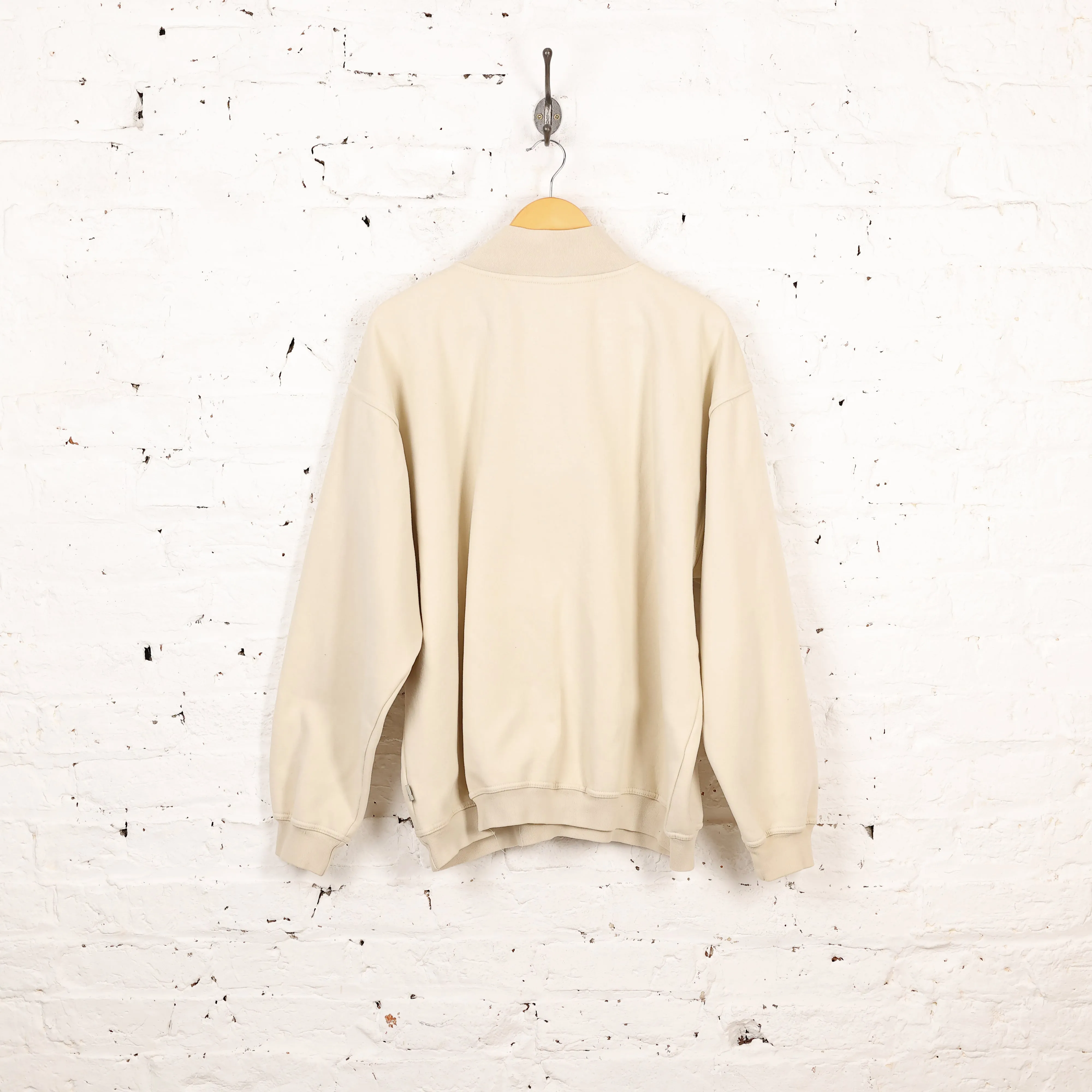 Adidas 1/4 Zip 90s Sweatshirt - Beige - XL