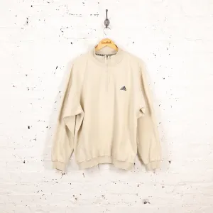 Adidas 1/4 Zip 90s Sweatshirt - Beige - XL