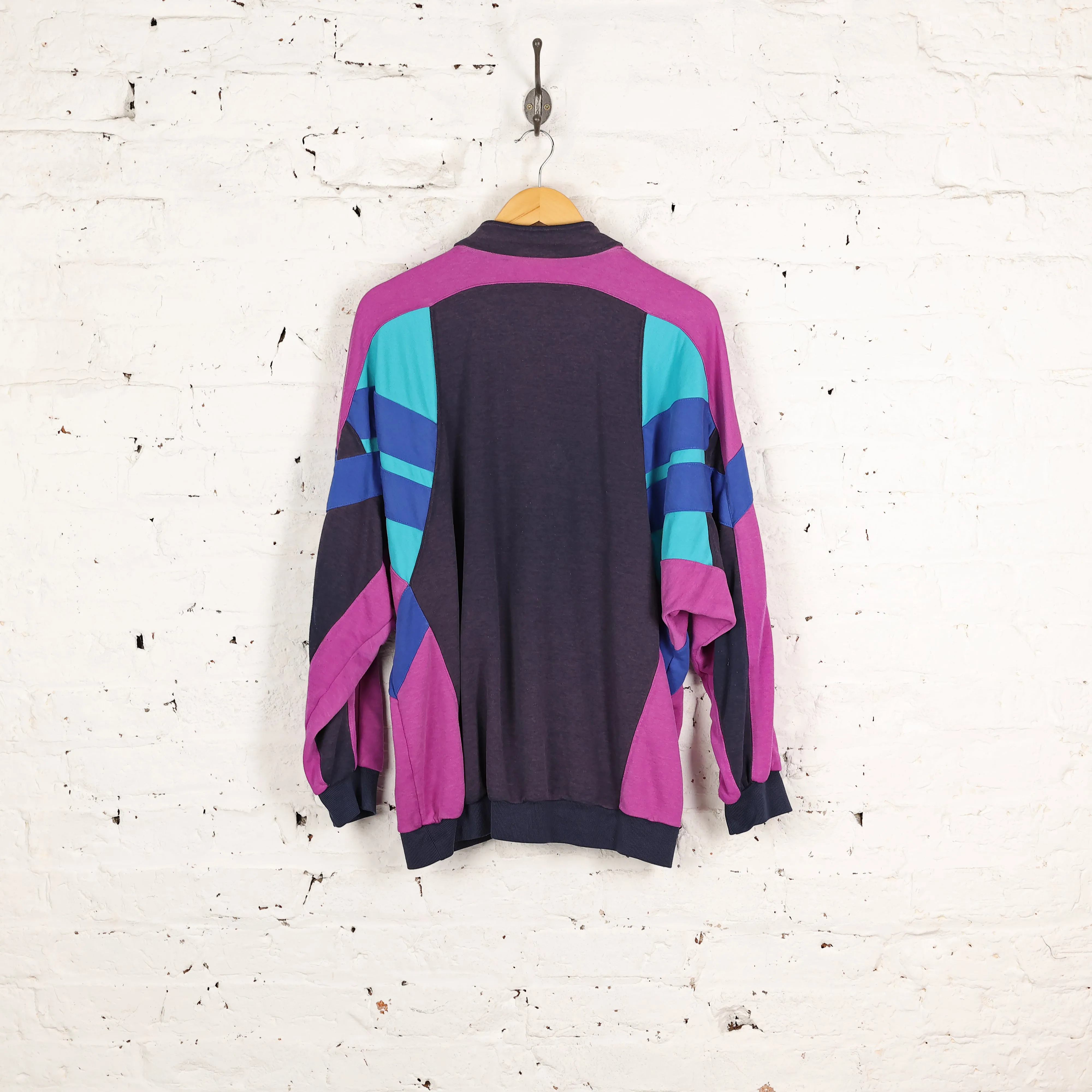 Adidas 90s 1/4 Zip Sweatshirt - Blue - L