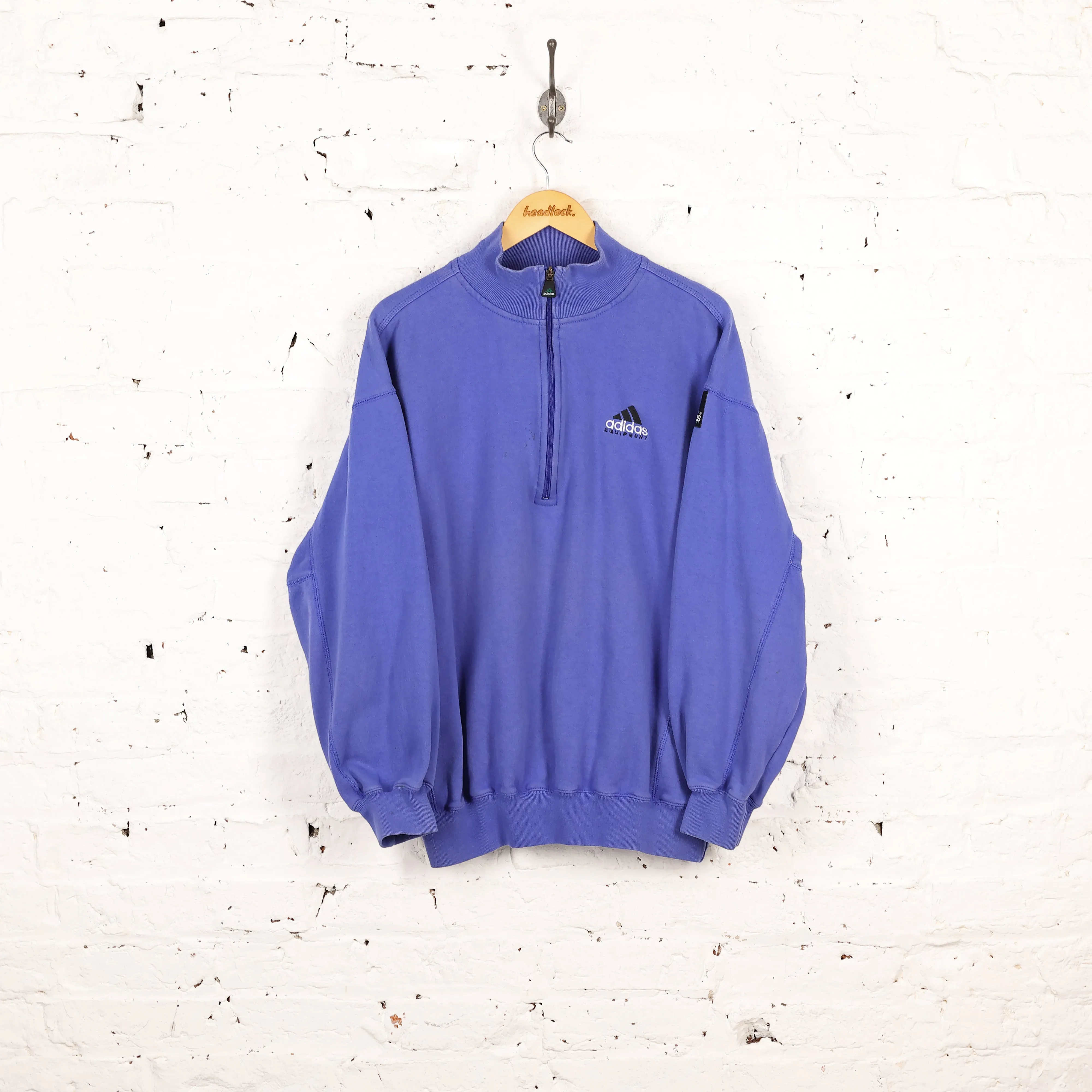 Adidas Equipment 1/4 Zip 90s Sweatshirt - Blue - L
