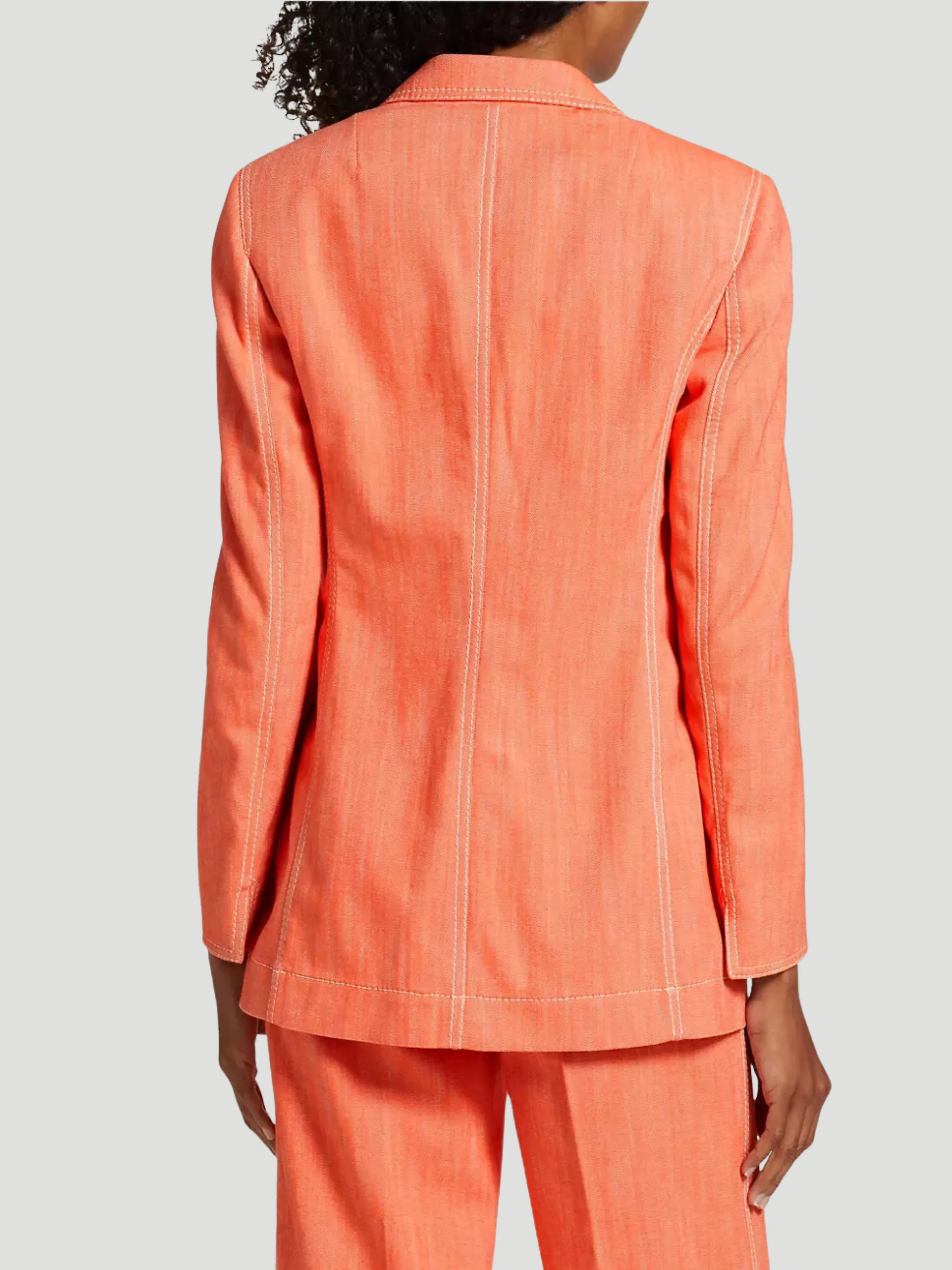 Akris Punto Washed Denim Orange Suit Set