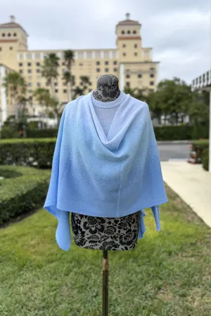 Alashan Cashmere Dip Dye Poncho in Blue