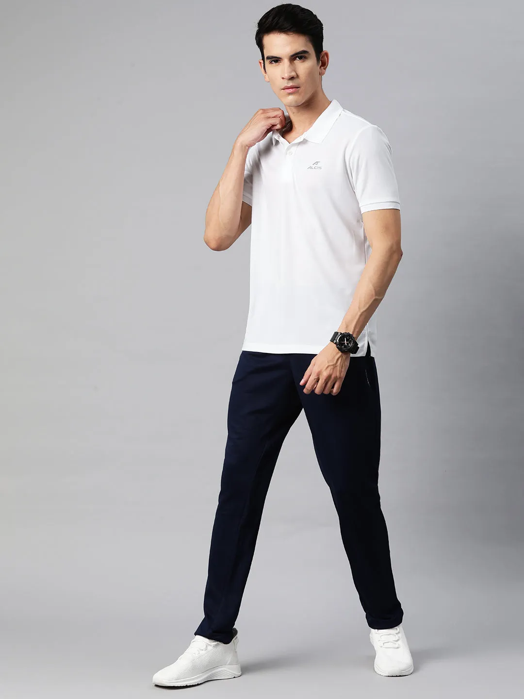 Alcis Men Polo Collar Dry Tech Slim Fit T-shirt