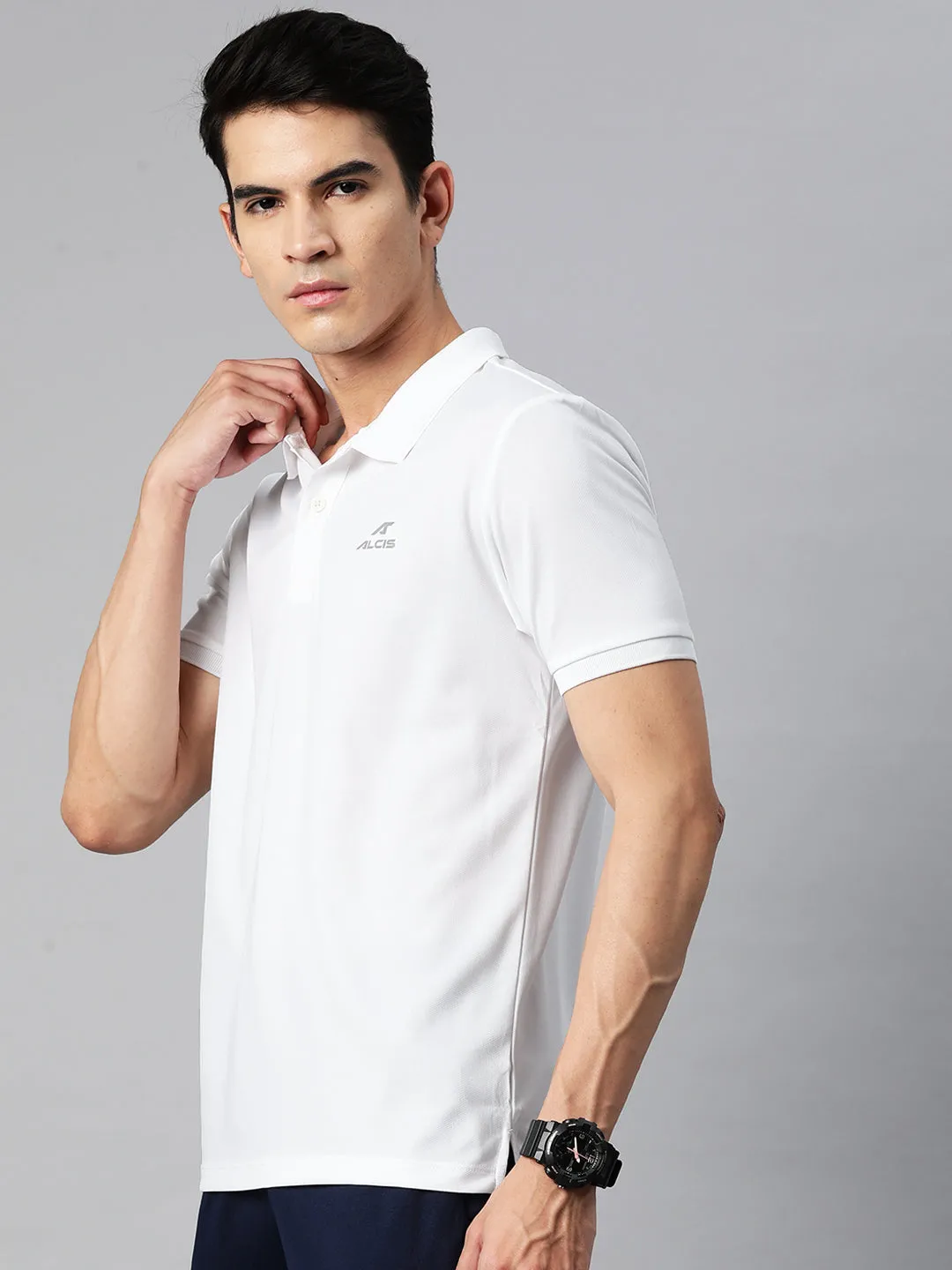 Alcis Men Polo Collar Dry Tech Slim Fit T-shirt