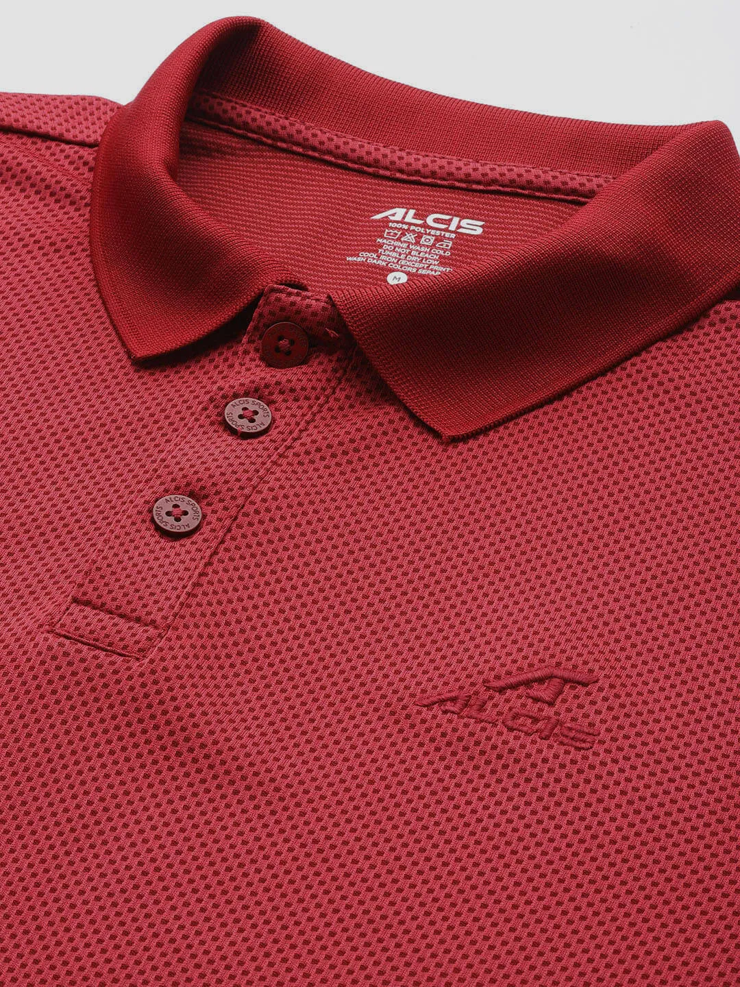 Alcis Men Red Polo Dry Tech Slim Fit  T-shirt