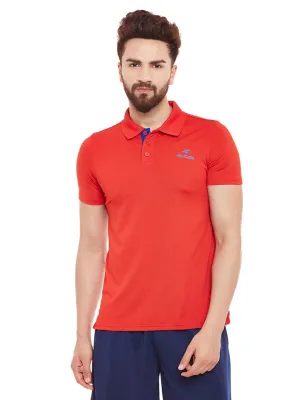 Alcis Men Solid Red Tshirts