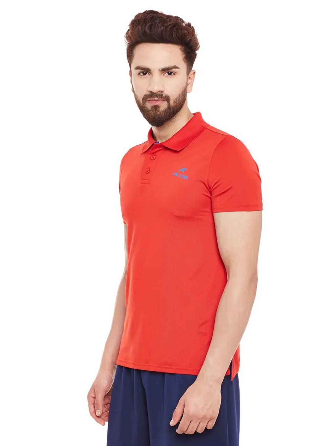 Alcis Men Solid Red Tshirts