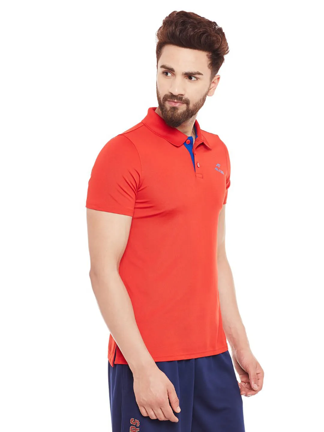 Alcis Men Solid Red Tshirts