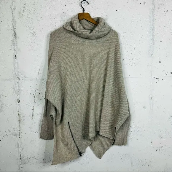 All Saints Asymmetrical Turtleneck Sweater Size Small