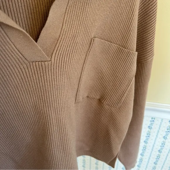Altar’d State Ribbed Collared Cropped Sweater