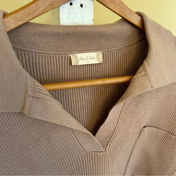 Altar’d State Ribbed Collared Cropped Sweater