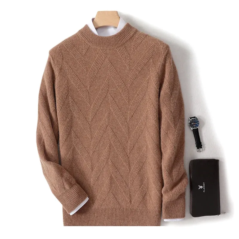Amalfi Chevron Cashmere Crewneck