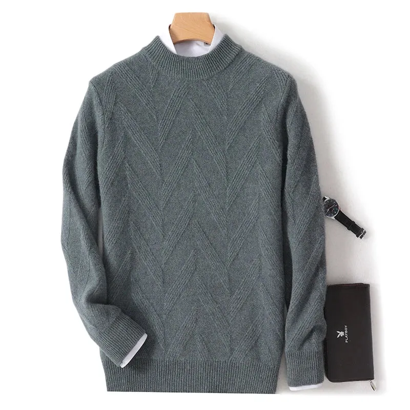 Amalfi Chevron Cashmere Crewneck