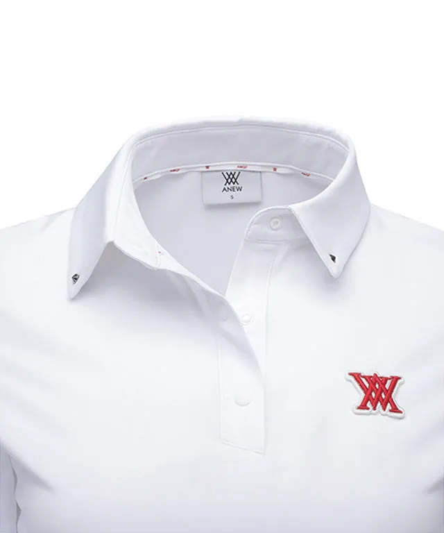 ANEW Golf: Women Back Signature Logo Long T-Shirt - White