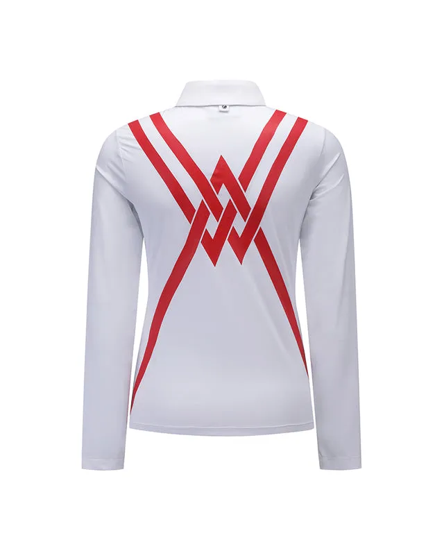 ANEW Golf: Women Back Signature Logo Long T-Shirt - White
