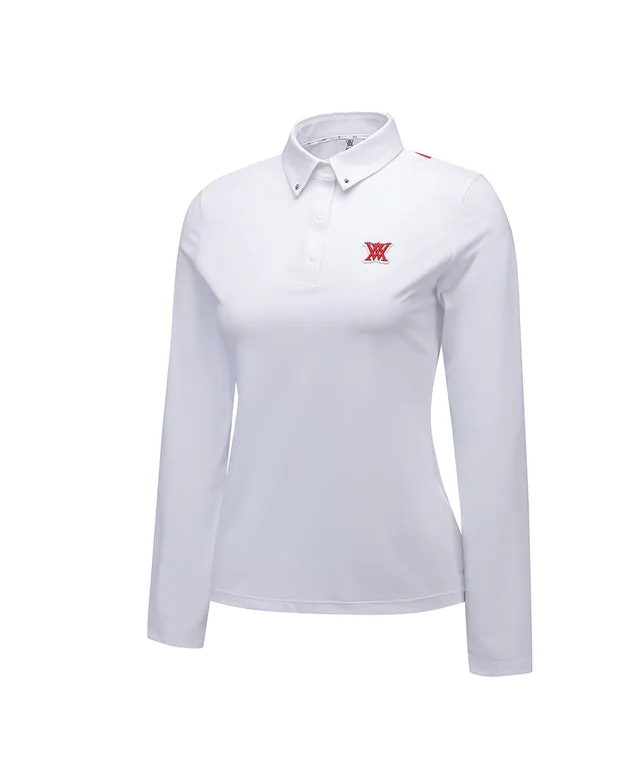 ANEW Golf: Women Back Signature Logo Long T-Shirt - White