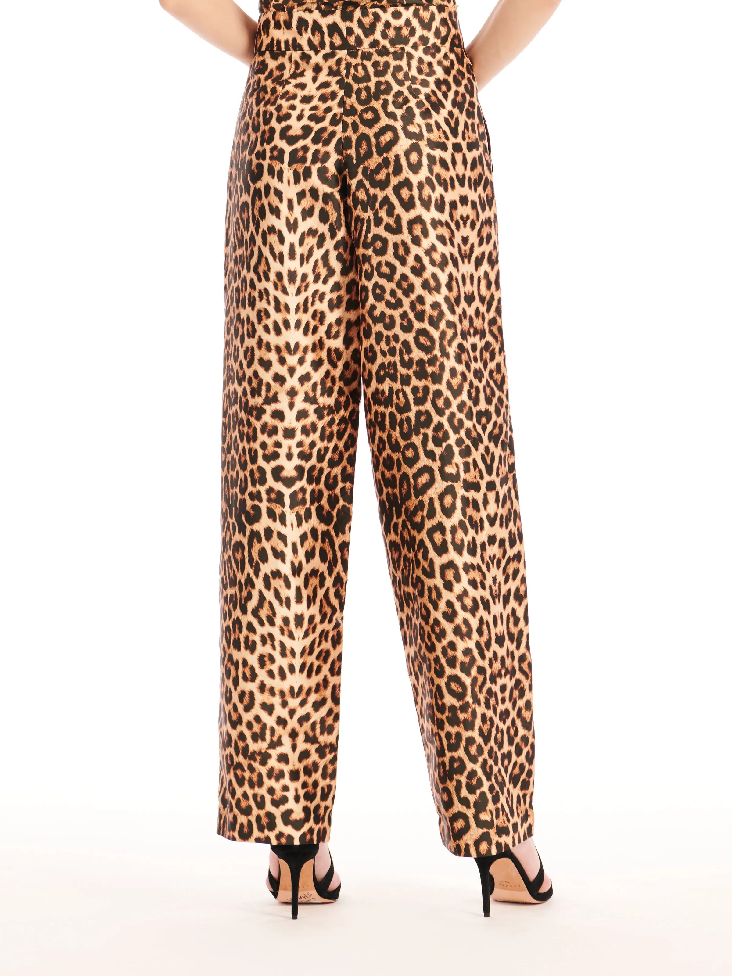 ANIMAL PRINT TAFFETA PANT
