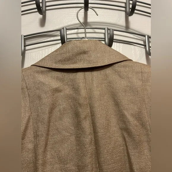 Ann Taylor blazer jacket metallic gold women’s 12 preppy office core holiday NWT