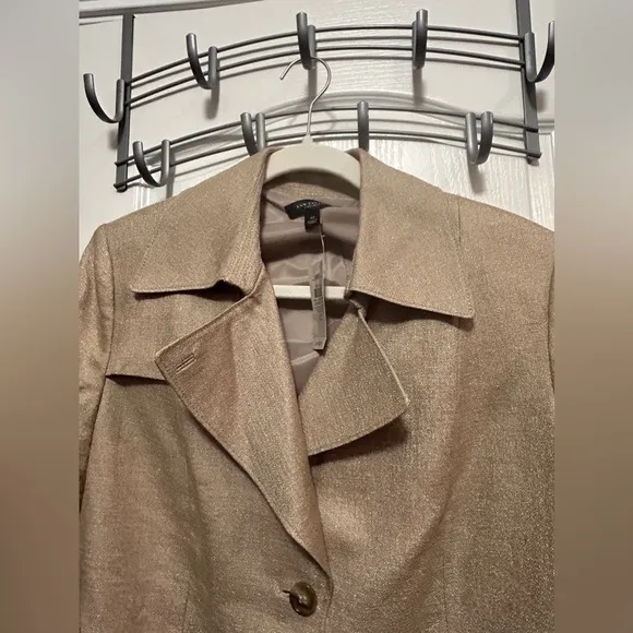 Ann Taylor blazer jacket metallic gold women’s 12 preppy office core holiday NWT