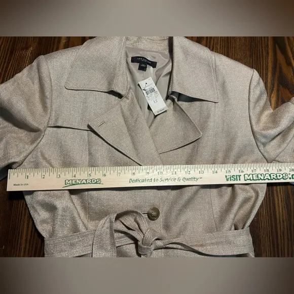 Ann Taylor blazer jacket metallic gold women’s 12 preppy office core holiday NWT
