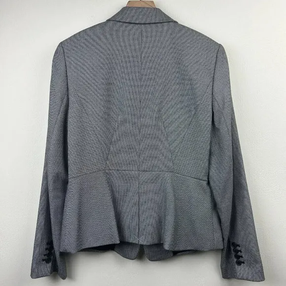 Ann Taylor Factory Blazer Womens Size 10 Black and White Jacket Career Ladies