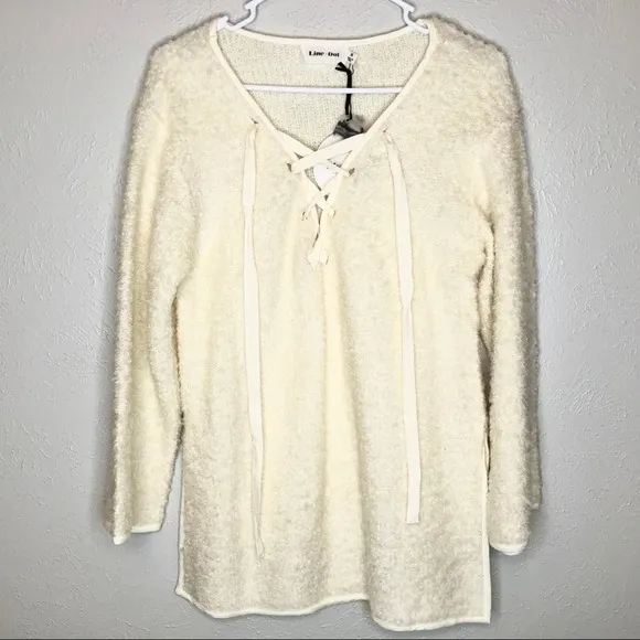 Anthropologie Line &amp; Dot Larch Lace Up Top Sweater size S