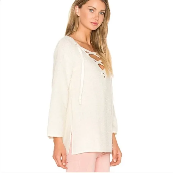 Anthropologie Line &amp; Dot Larch Lace Up Top Sweater size S