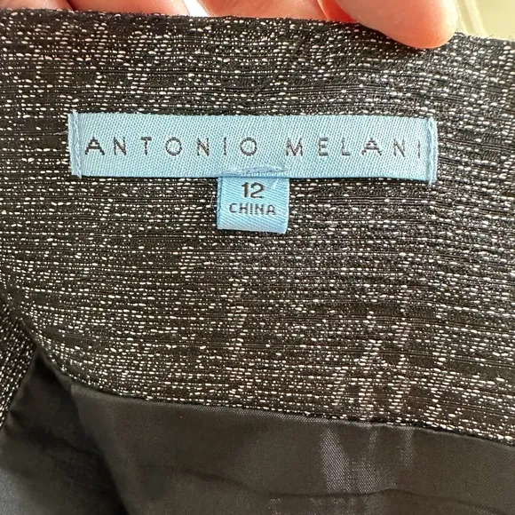 Antonio Melani Black and Silver Career Skirt Sz 12