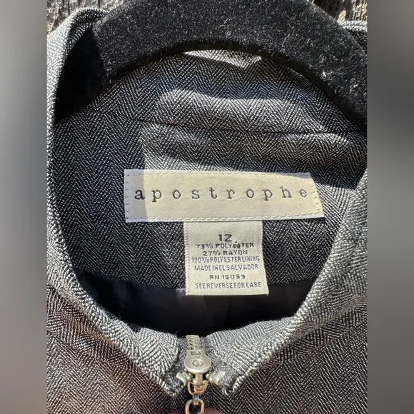 Apostrophe Gray Sophisticated Blazer Jacket