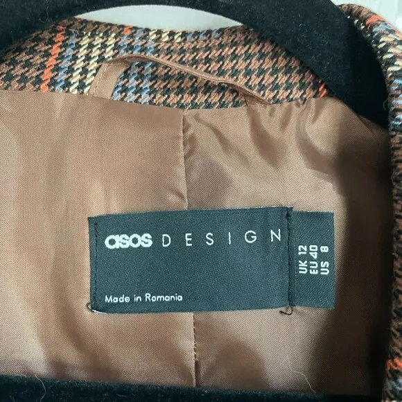 ASOS DESIGN double breasted suit blazer in bold plaid
