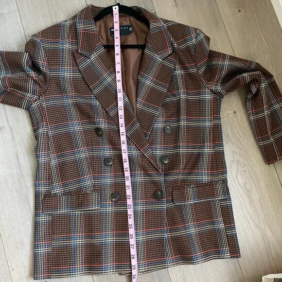 ASOS DESIGN double breasted suit blazer in bold plaid