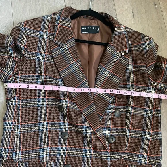 ASOS DESIGN double breasted suit blazer in bold plaid