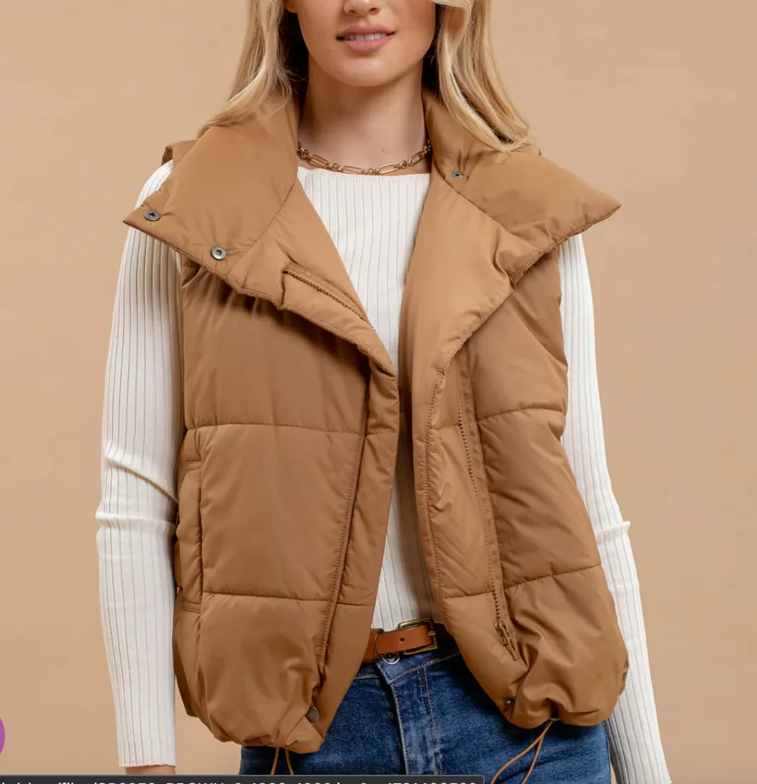 Asymmetrical Zip Up Vest