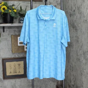 AT&T Womens Plus Size Stretch Performance Polo Shirt Light Blue See Measurements