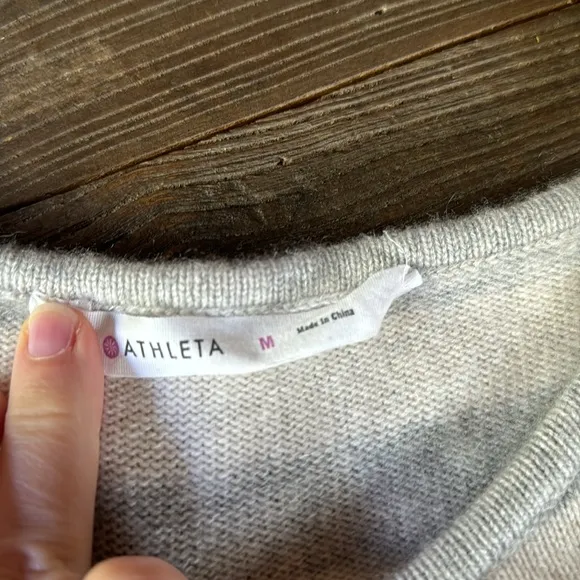 Athleta Backcountry cashmere striped sweater EUC size M